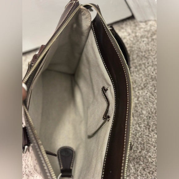 Dooney &Bourke Canvas Double Pocket Handbag with Leather Trim - Picture 11 of 15